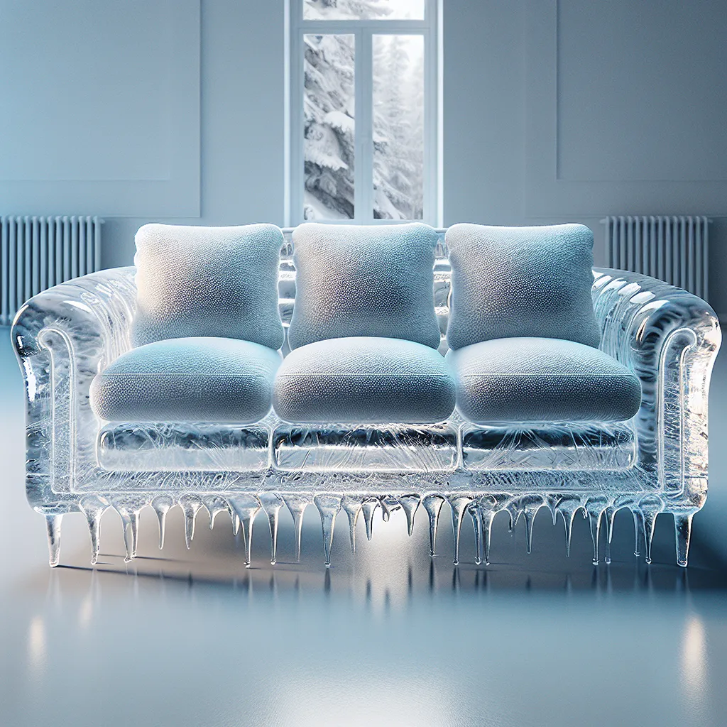 a sofa made from ice